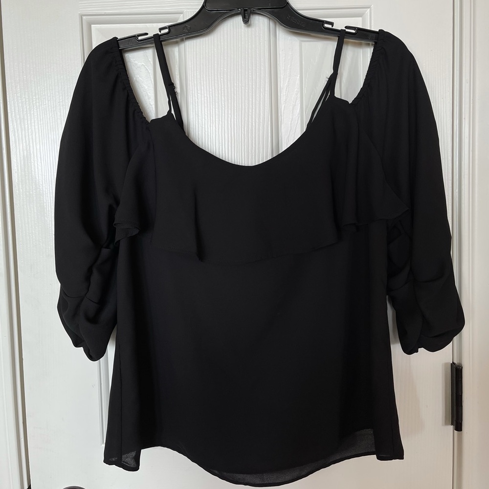 Black off the shoulder blouse